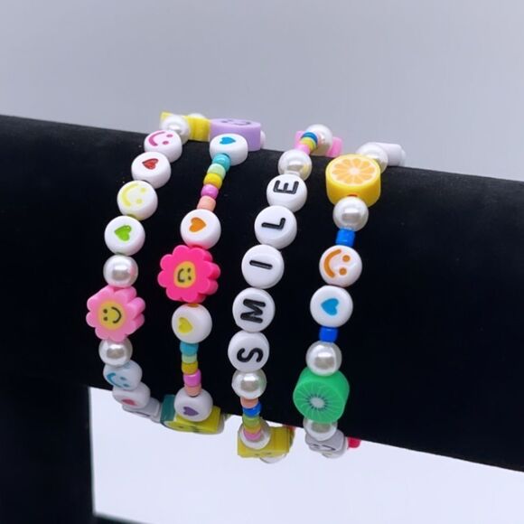 NWT Wool + Pepper Co. Y2K Smile Bracelet Stack (4) - Picture 2 of 4